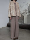 INTO THE EAST 25 Autumn/Winter Khaki/Black Knitted Hollow Straight Pants ITE-E1DGSS020GY20PT-KQH Khaki (E1DGSS027CM20PT)